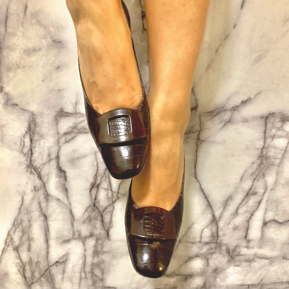Salvatore Ferragamo Crocodile Pumps